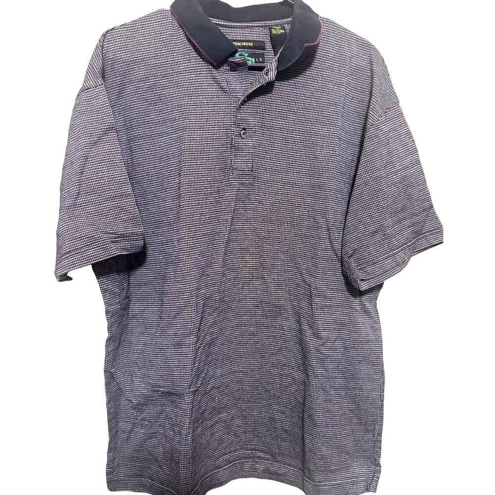Vintage 90s Sedgefield Shirt‎ Mens L Polo Mercerized Cotton Golf Gray Burgundy